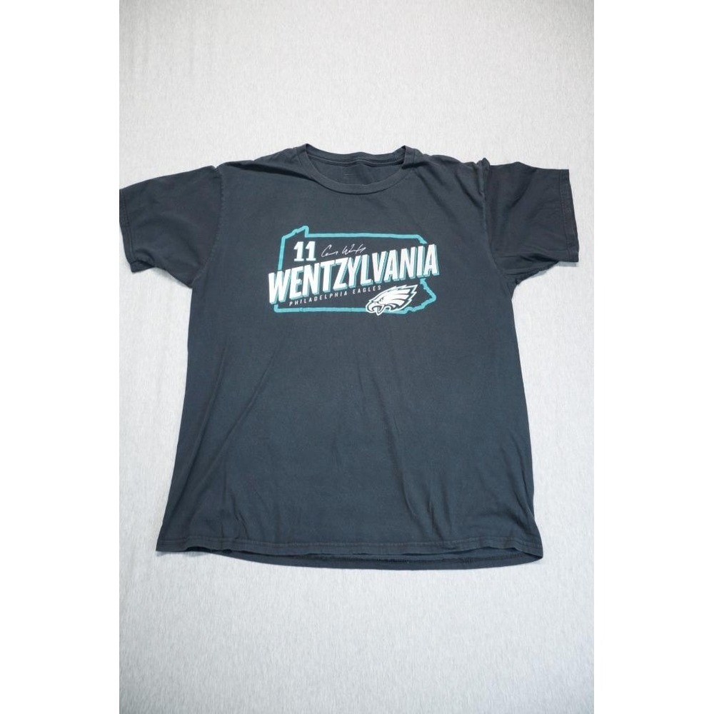 Philadelphia Eagles Shirt Mens Large Black Carson Wentz #11 NFL Football Graphic